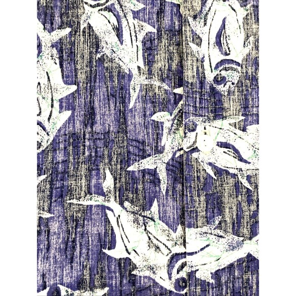 Vtg RJC Hawaiian Aloha Blue Tropical Fish Shirt L Resort Vacation Cruise USA - Picture 2 of 10